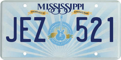 MS license plate JEZ521