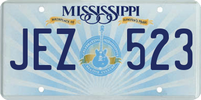 MS license plate JEZ523