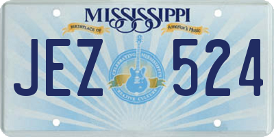 MS license plate JEZ524