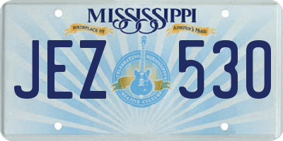 MS license plate JEZ530