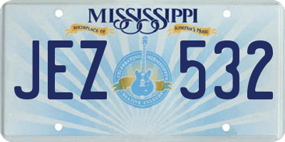 MS license plate JEZ532