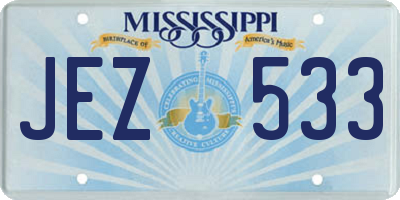 MS license plate JEZ533