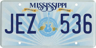 MS license plate JEZ536