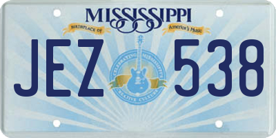 MS license plate JEZ538