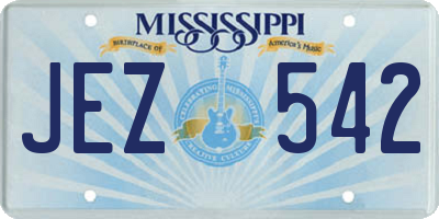 MS license plate JEZ542
