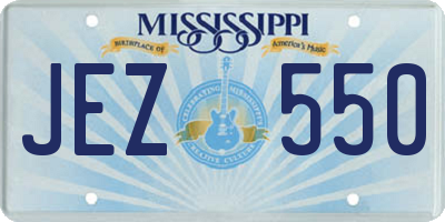 MS license plate JEZ550