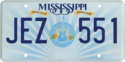 MS license plate JEZ551