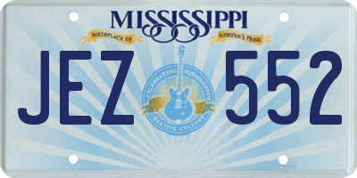 MS license plate JEZ552