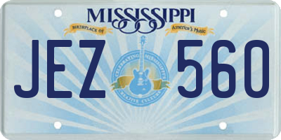 MS license plate JEZ560