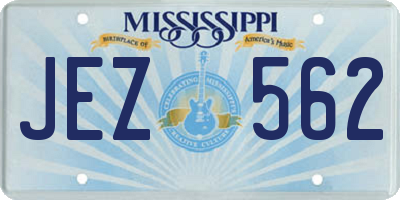 MS license plate JEZ562
