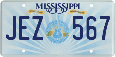 MS license plate JEZ567