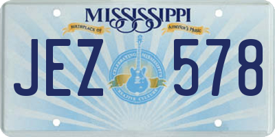 MS license plate JEZ578