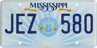 MS license plate JEZ580
