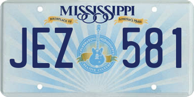 MS license plate JEZ581