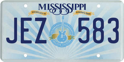 MS license plate JEZ583