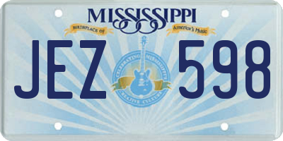 MS license plate JEZ598