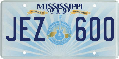MS license plate JEZ600