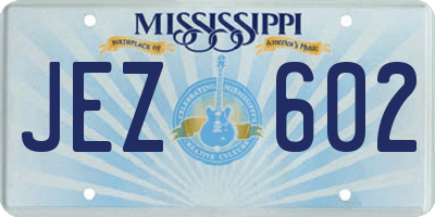 MS license plate JEZ602