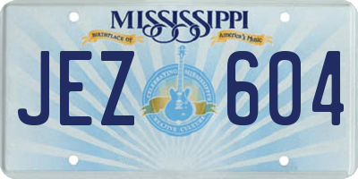 MS license plate JEZ604