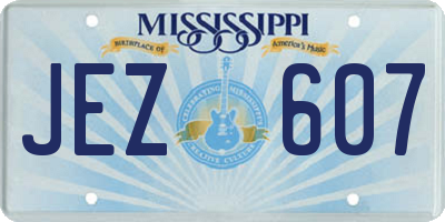 MS license plate JEZ607