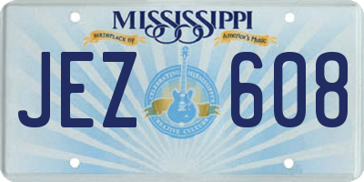 MS license plate JEZ608