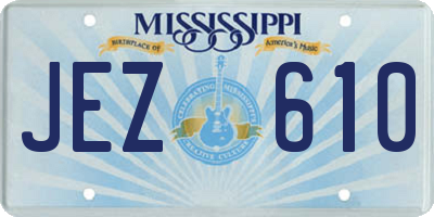 MS license plate JEZ610