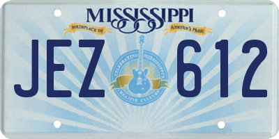 MS license plate JEZ612
