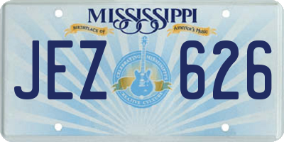 MS license plate JEZ626