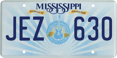 MS license plate JEZ630
