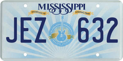 MS license plate JEZ632