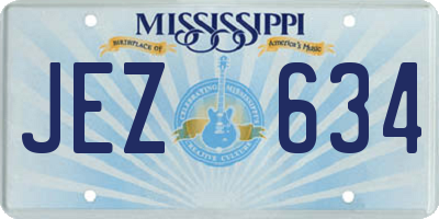 MS license plate JEZ634