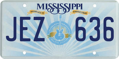 MS license plate JEZ636