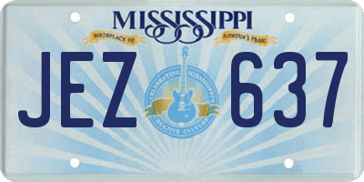 MS license plate JEZ637