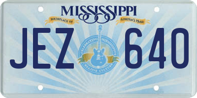 MS license plate JEZ640