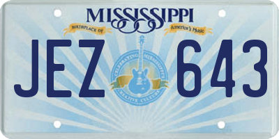 MS license plate JEZ643