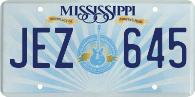MS license plate JEZ645