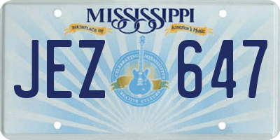 MS license plate JEZ647