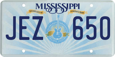 MS license plate JEZ650