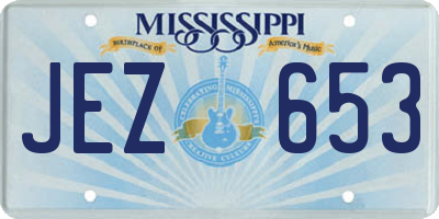 MS license plate JEZ653