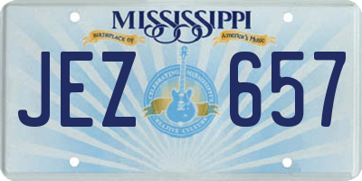 MS license plate JEZ657