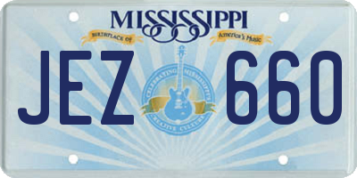 MS license plate JEZ660