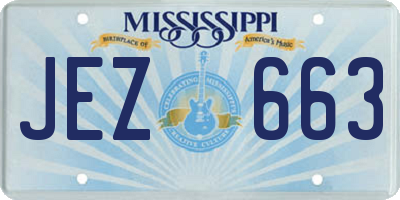 MS license plate JEZ663