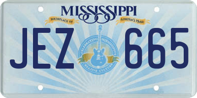 MS license plate JEZ665