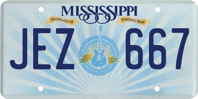 MS license plate JEZ667