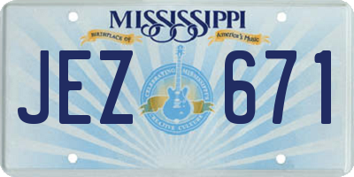 MS license plate JEZ671