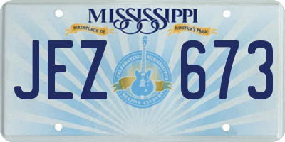 MS license plate JEZ673