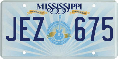 MS license plate JEZ675