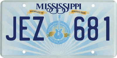MS license plate JEZ681