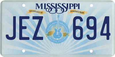 MS license plate JEZ694