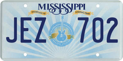 MS license plate JEZ702